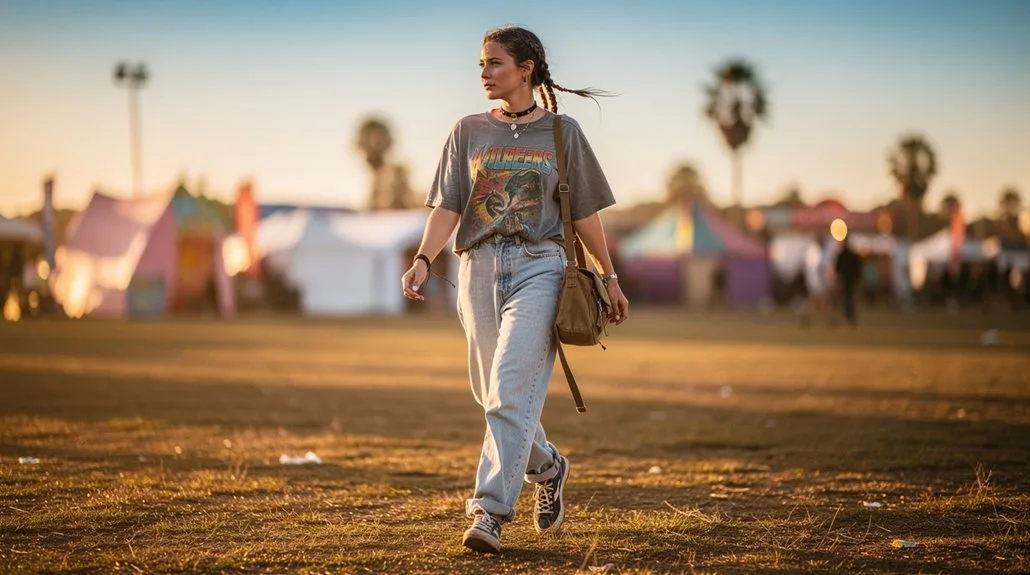 retro tees baggy denim