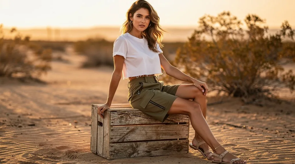 neutral cropped cargo set