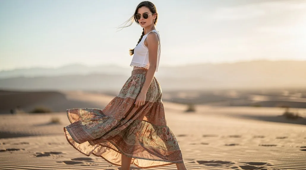 earthy maxi boho chic