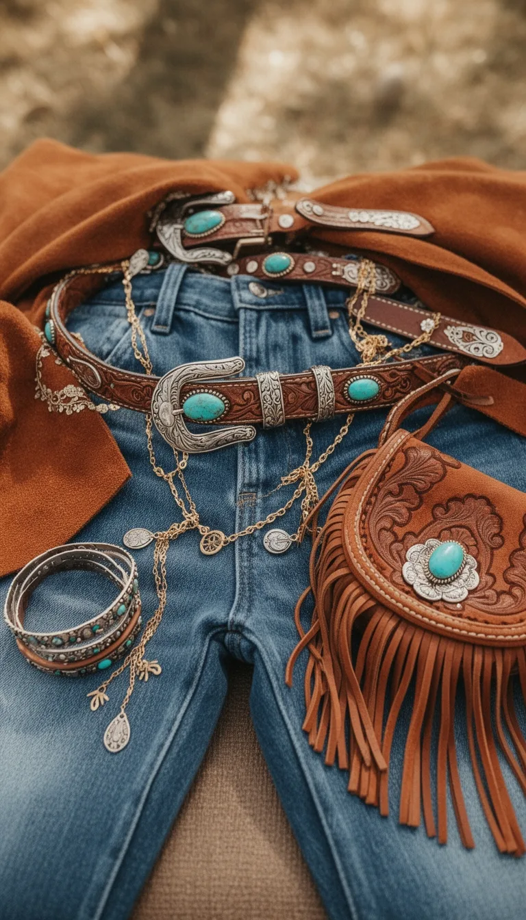 western belt layered accessories