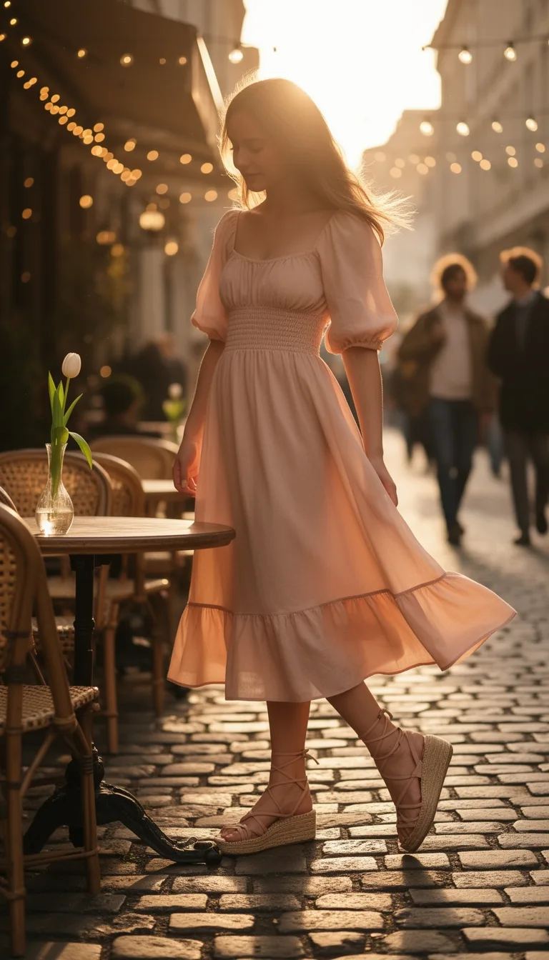 smocked waist dress details