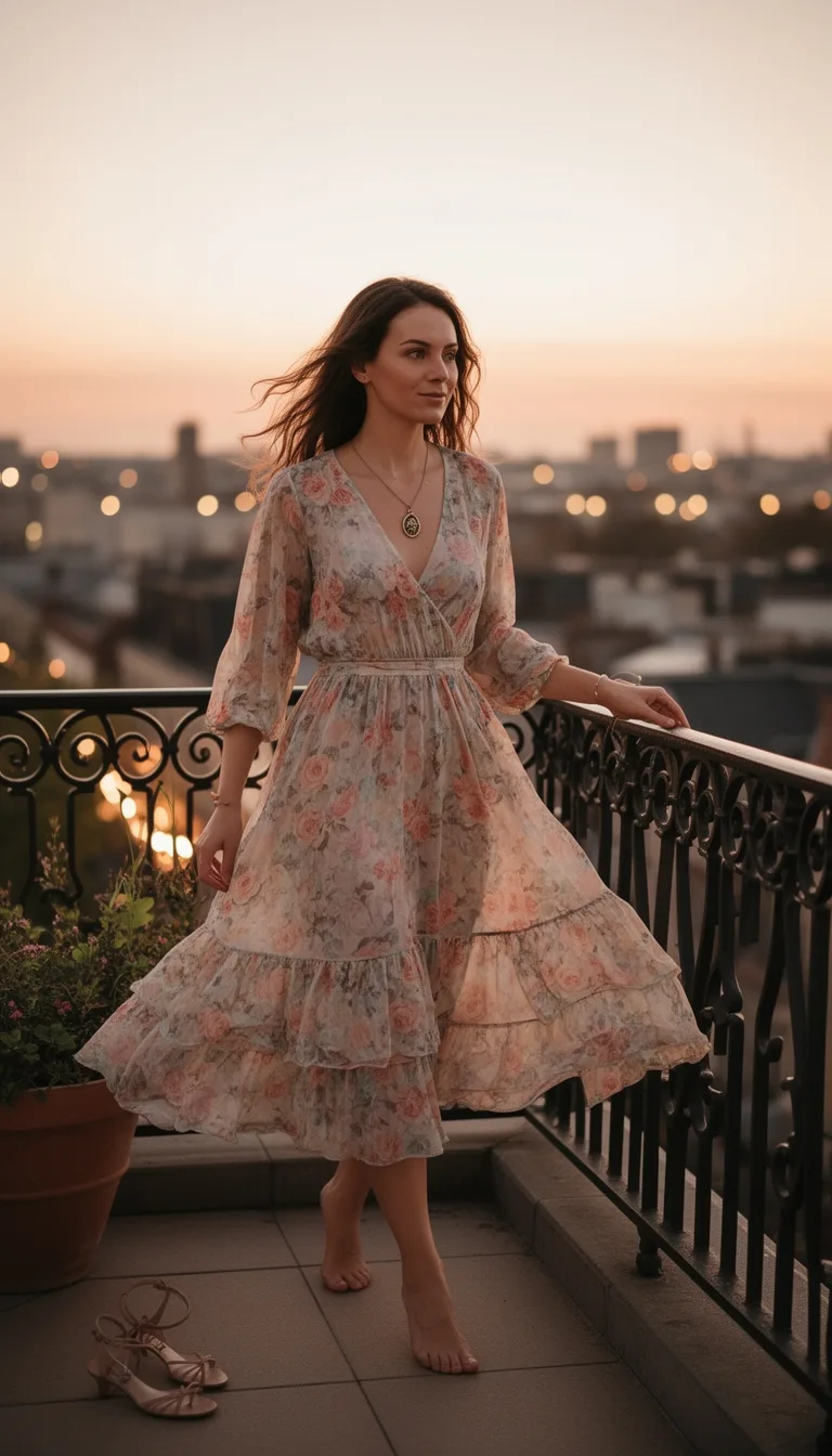elegant floral evening wear