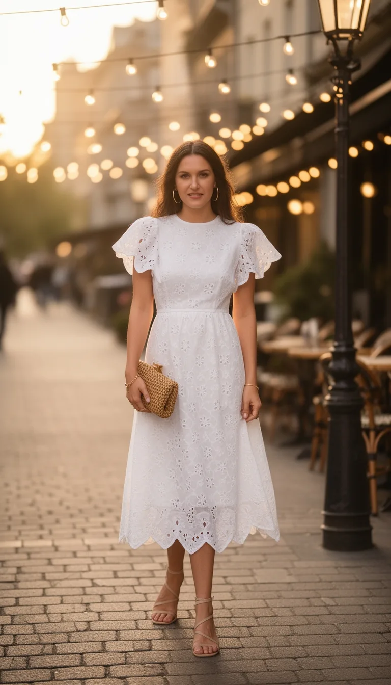 romantic eyelet dress ensemble