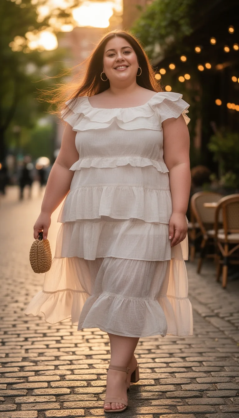 flowing tiered ruffled elegance