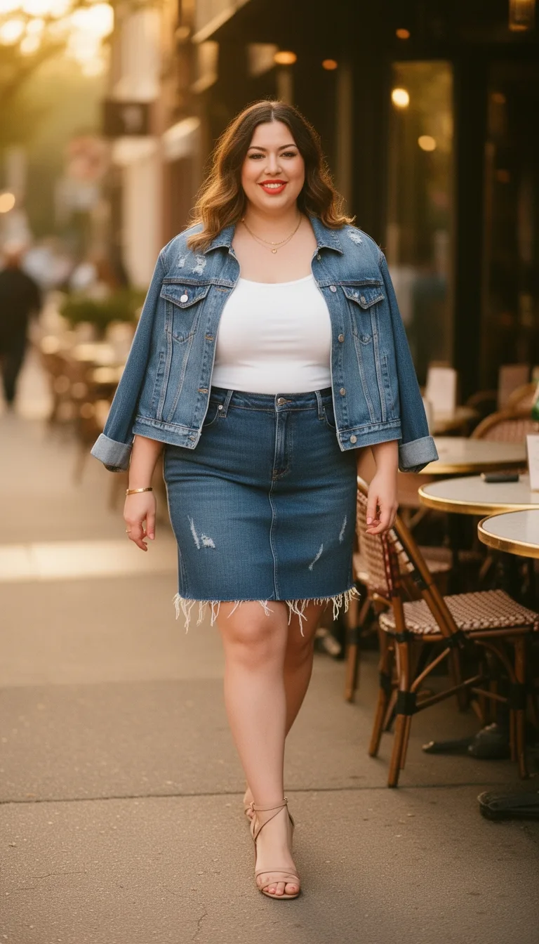 effortless polished denim ensemble