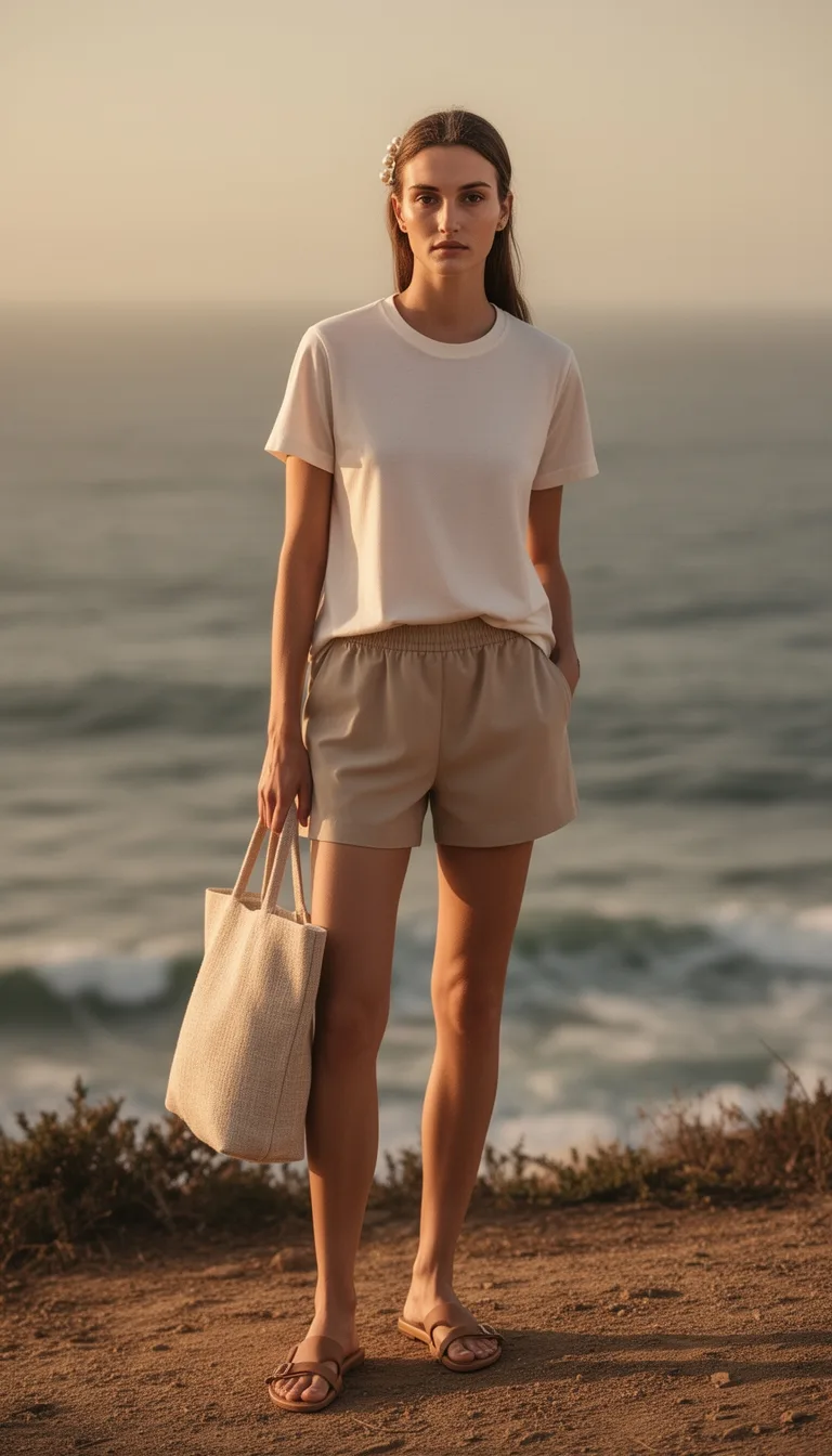 timeless neutral beachwear sophistication