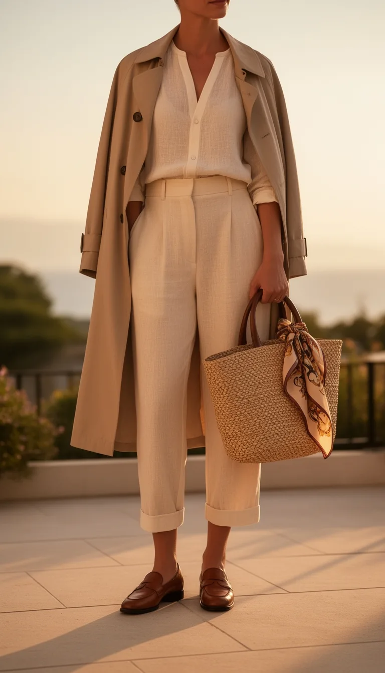 breathable layered trench elegance