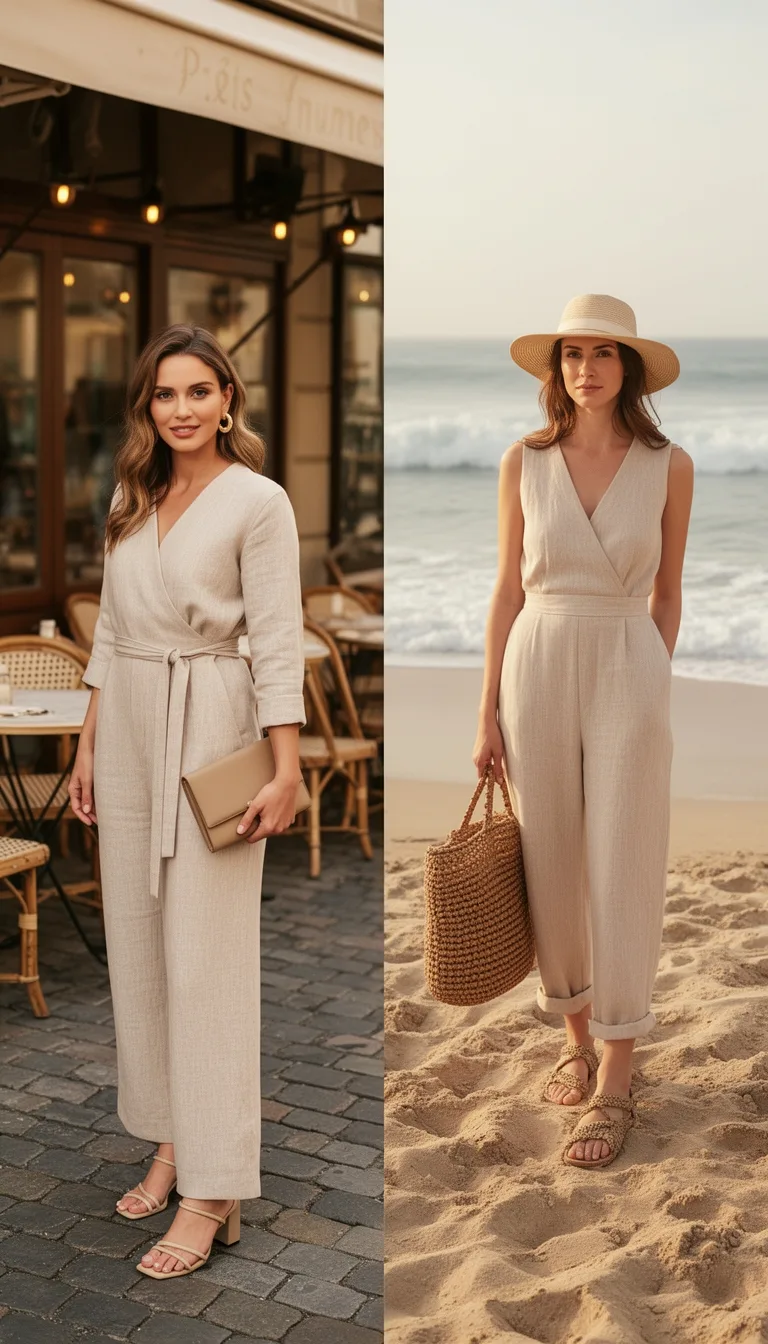 neutral jumpsuit styling versatility