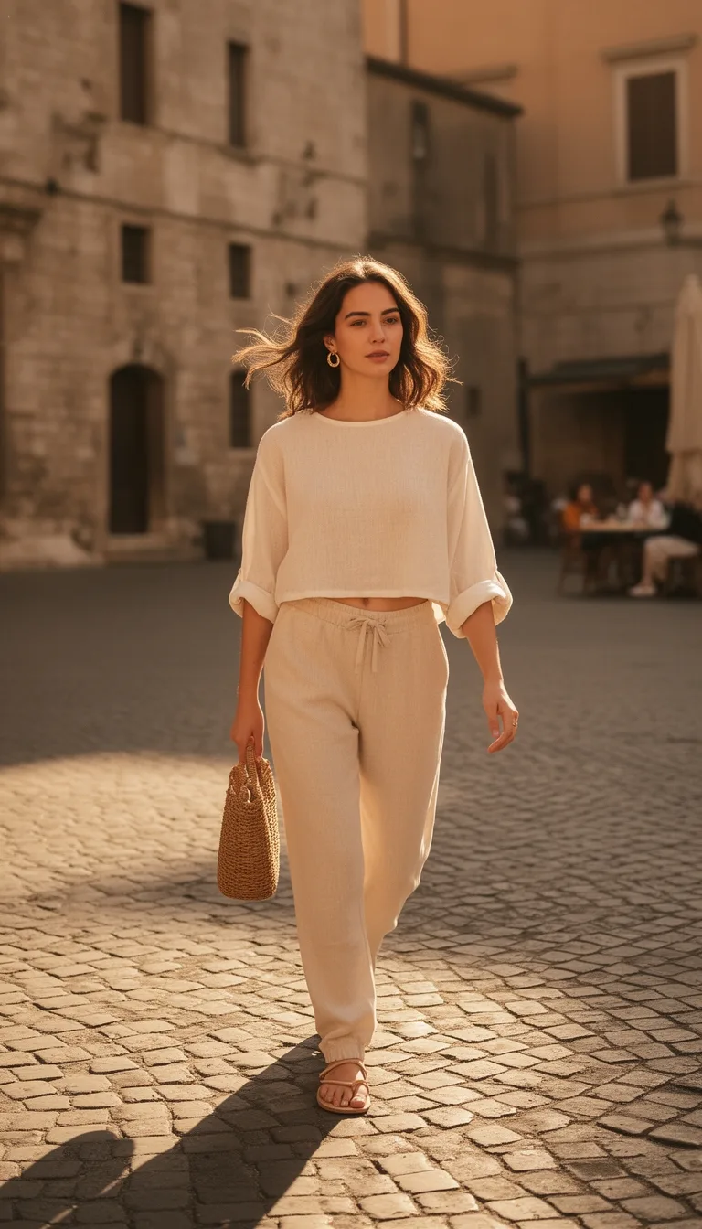 comfortable modern travel outfit
