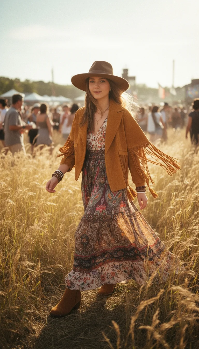 suede over boho prints