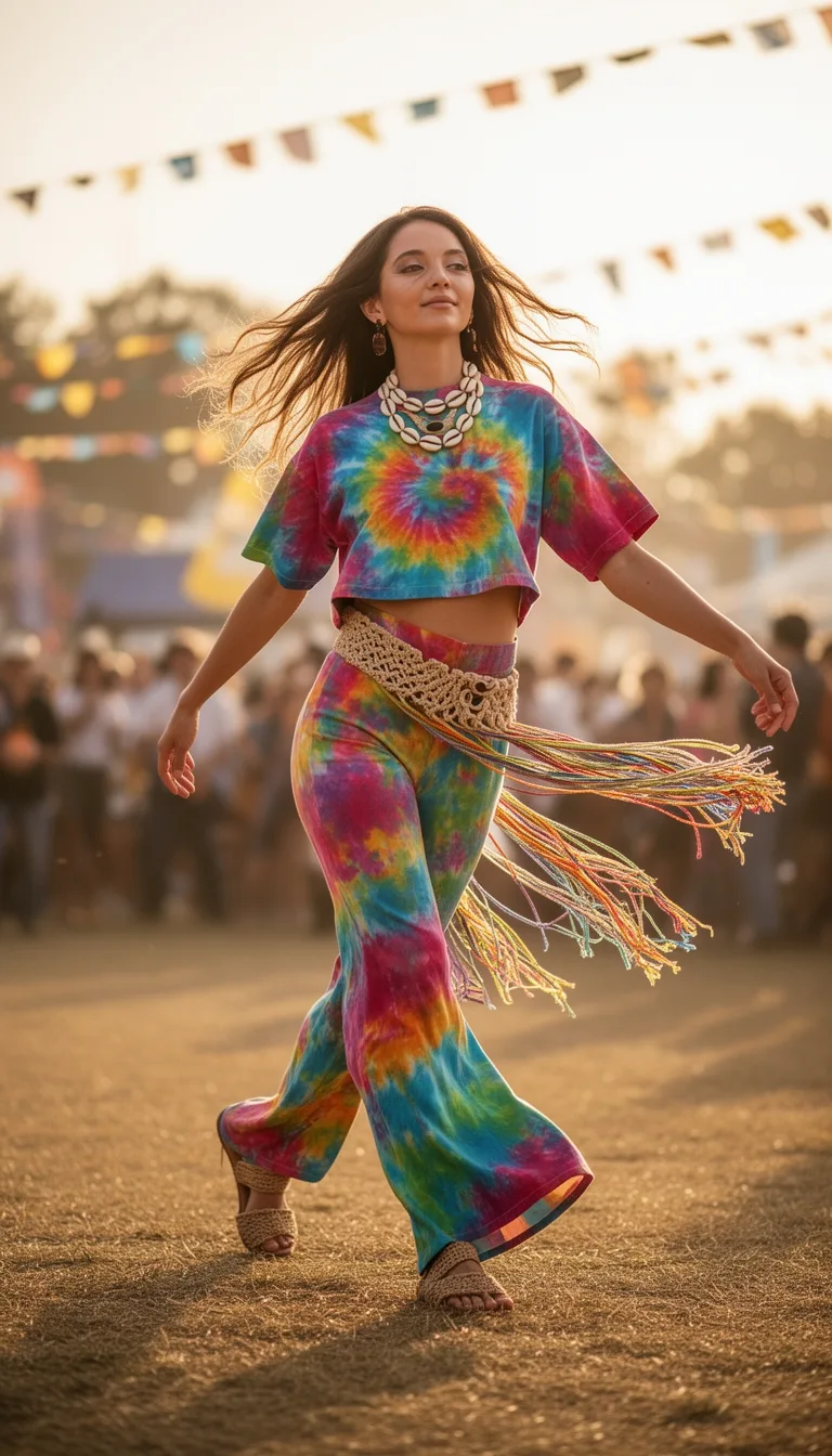 sunset hues flared pants