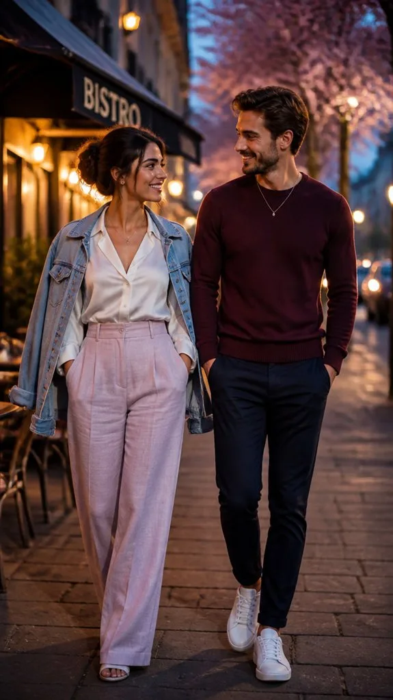 high waisted neutral tailored trousers