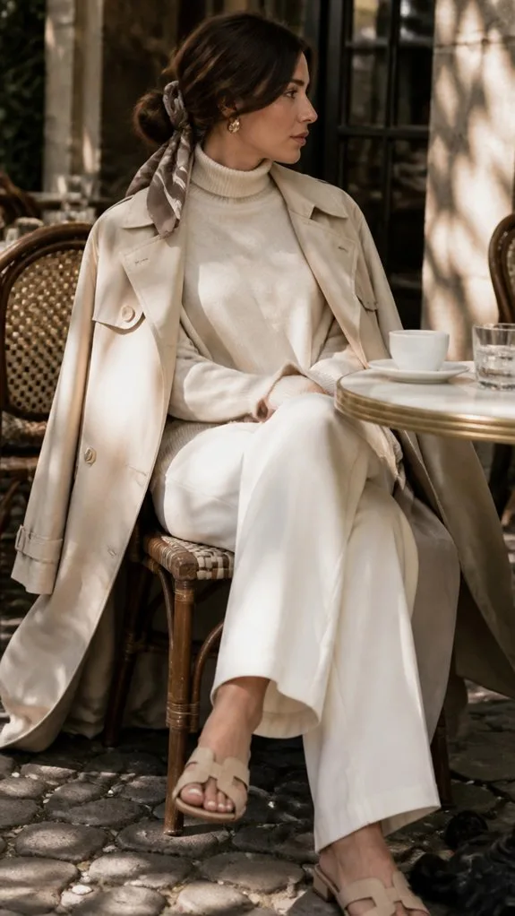 monochromatic head to toe neutrals