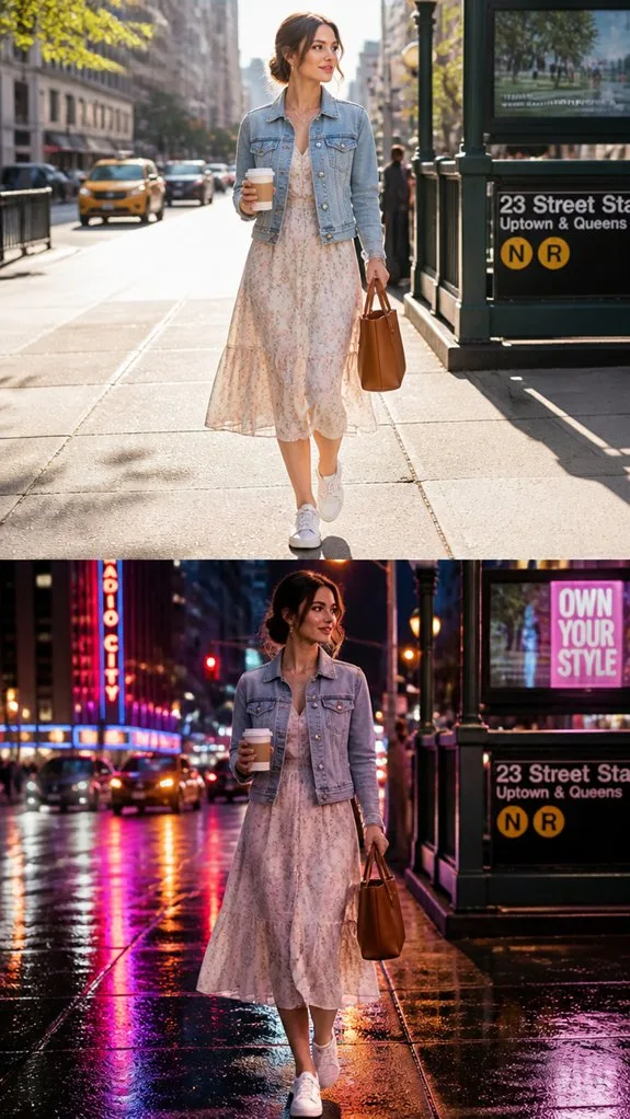 flowy dress classic layering