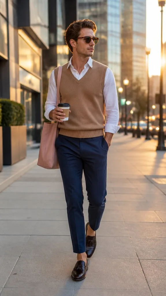 elevated knit vest layering
