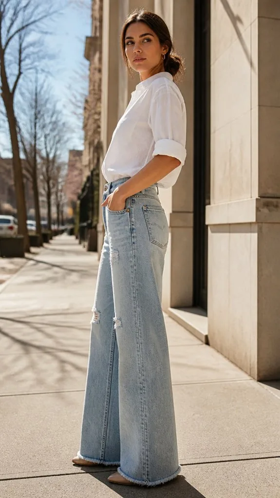 polished neutral button down outfit