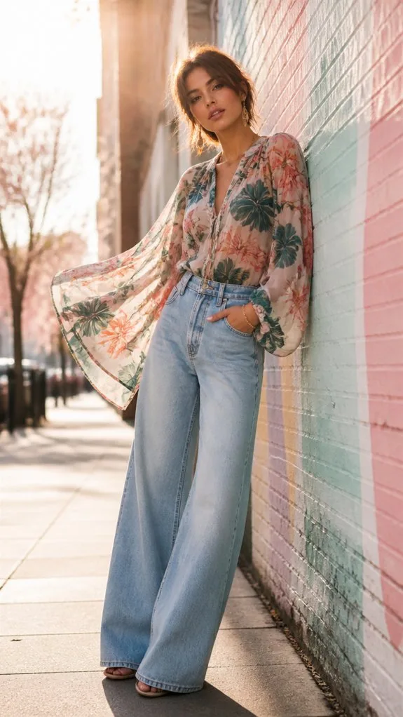 boho floral blouse pairing